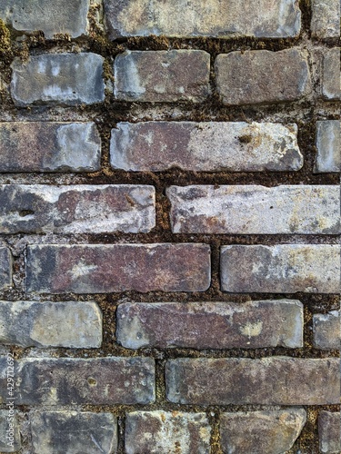 texture and background of old and gray dirty bricks wall