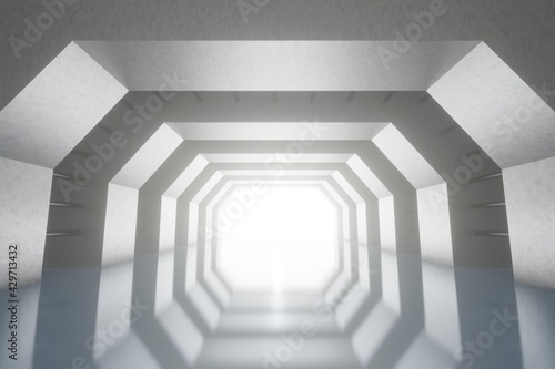 Abstract 3d render Architecture Background. Modern Geometric Wallpaper. Futuristic Technology Design