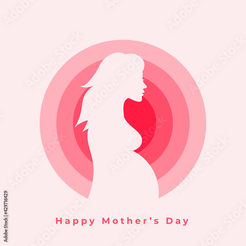 happy mothers day card with pregnant women silhouette
