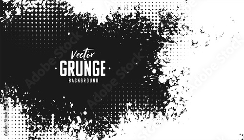 black and white abstract halftone grunge background