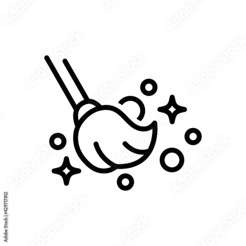 Black line icon for clean