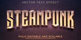 Editable text effect, steampunk vintage text style