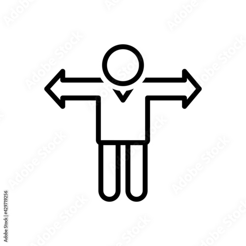 Black line icon for contrary