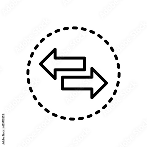 Black line icon for contrary