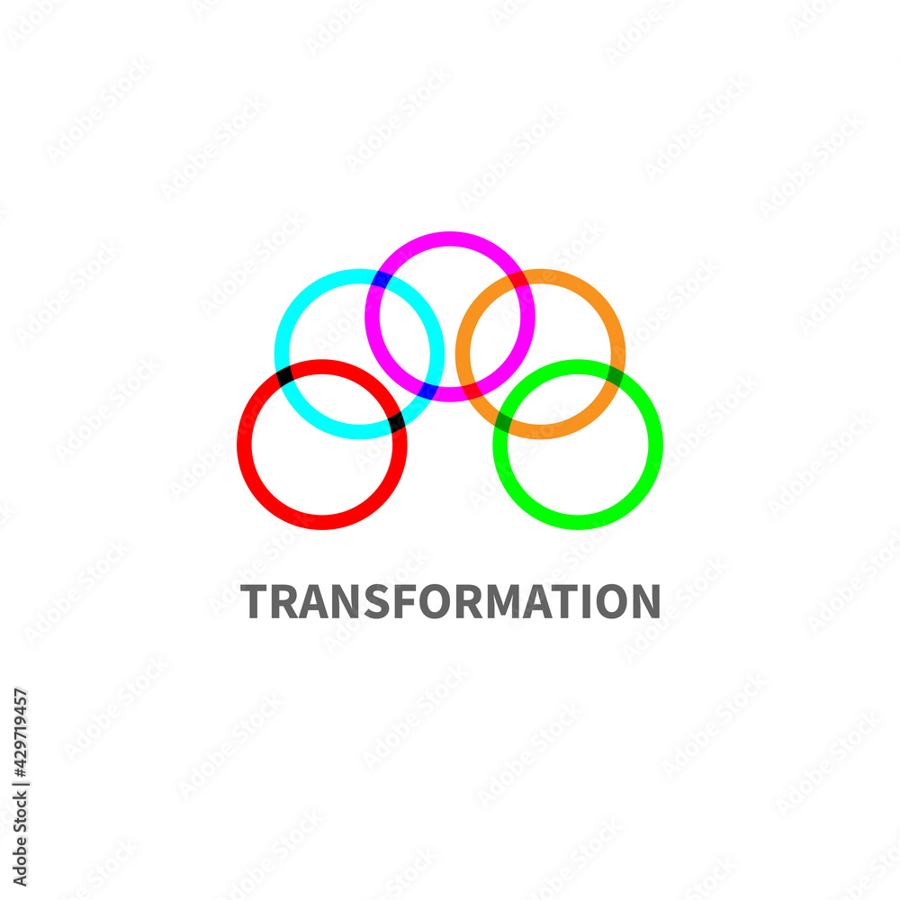 Business logo with connected color circles Business logo with connected color circles