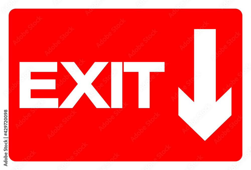 Exit Symbol Sign, Vector Illustration, Isolate On White Background Label. EPS10