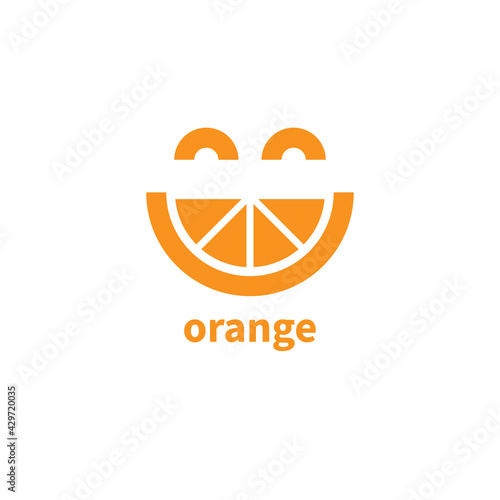 Orange logo. Smiling orange icon