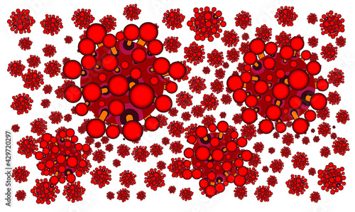 Red Coronavirus 2019-nCov novel coronavirus concept.