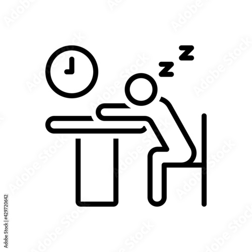 Black line icon for idle