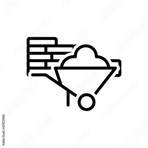 Black line icon for material