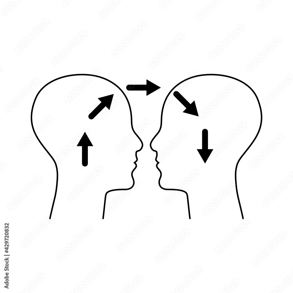 Empathy logo. Two people communicate. Psychology of interaction icon Empathy logo. Two people communicate. Psychology of interaction icon