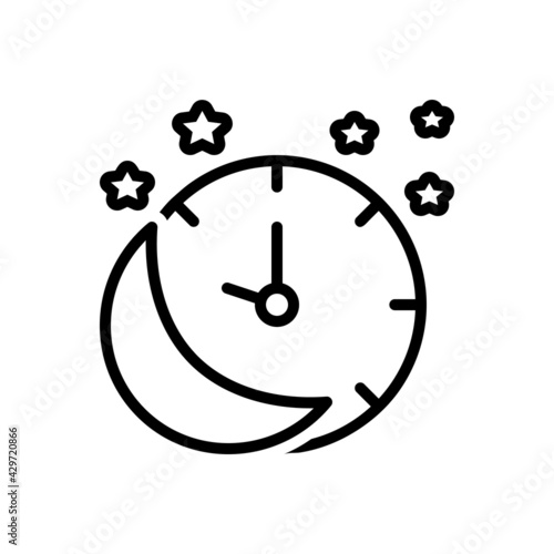 Black line icon for tonight