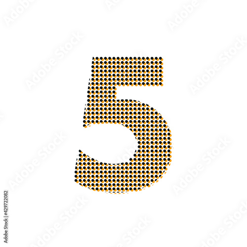 number five, 5,  symbol, warning dots texture