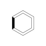 hexagonal frame in black with lines