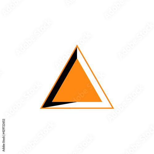 triangle polygon composition in black and orange color editable vector