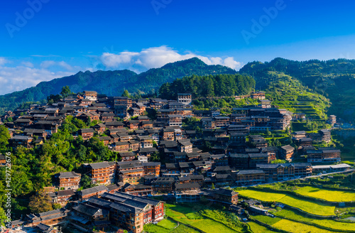 Qianhu Miao village in Xijiang, Qiandongnan, Guizhou Province, China