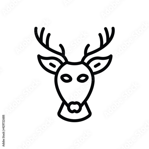 Black line icon for deer