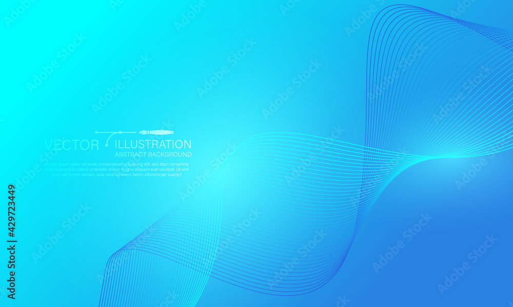 Abstract dark blue banner template. Vector minimal wavy line background for cover. vector illustration Abstract dark blue banner template. Vector minimal wavy line background for cover. vector illustration