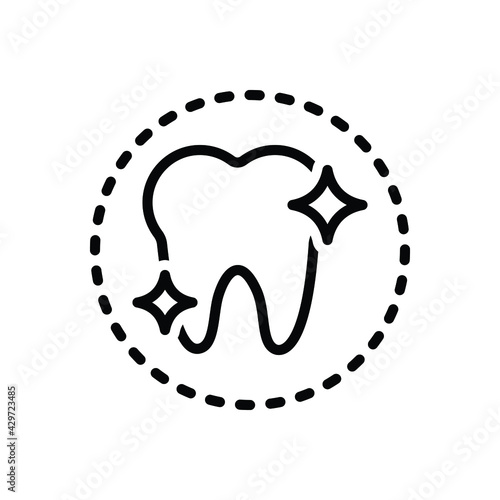 Black line icon for tooth