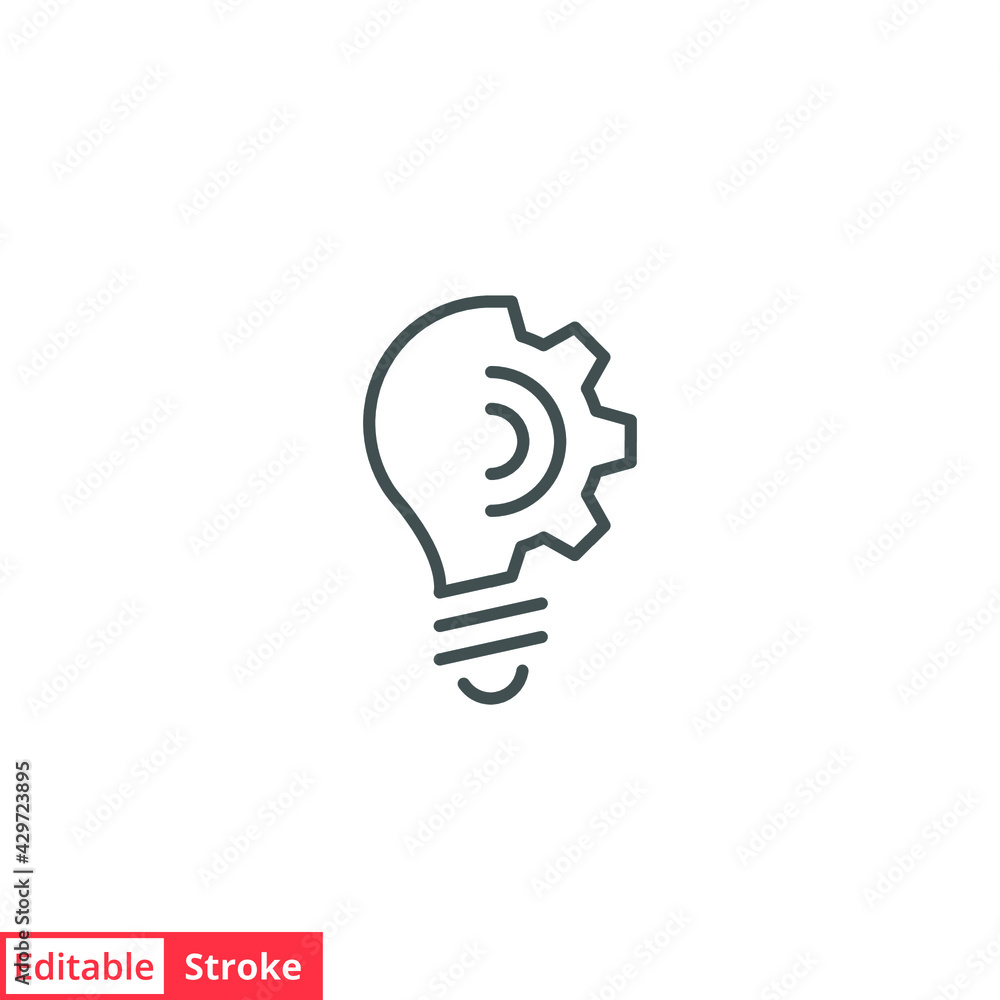Lightbulb line icon. Simple outline style. Creative solution, lamp, light bulb symbol, technology, bright, inspiration concept. Vector illustration isolated on white background. Editable stroke EPS 10 Lightbulb line icon. Simple outline style. Creative solution, lamp, light bulb symbol, technology, bright, inspiration concept. Vector illustration isolated on white background. Editable stroke EPS 10