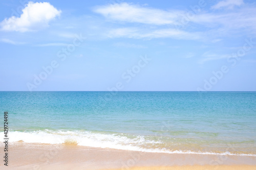 Landscapes View The atmosphere is beautiful Sand and sea and the color of the sky  The beach phuket of Thailand.