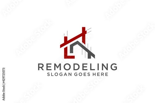 Letter L for Real Estate Remodeling Logo. Construction Architecture Building Logo Design Template Element.