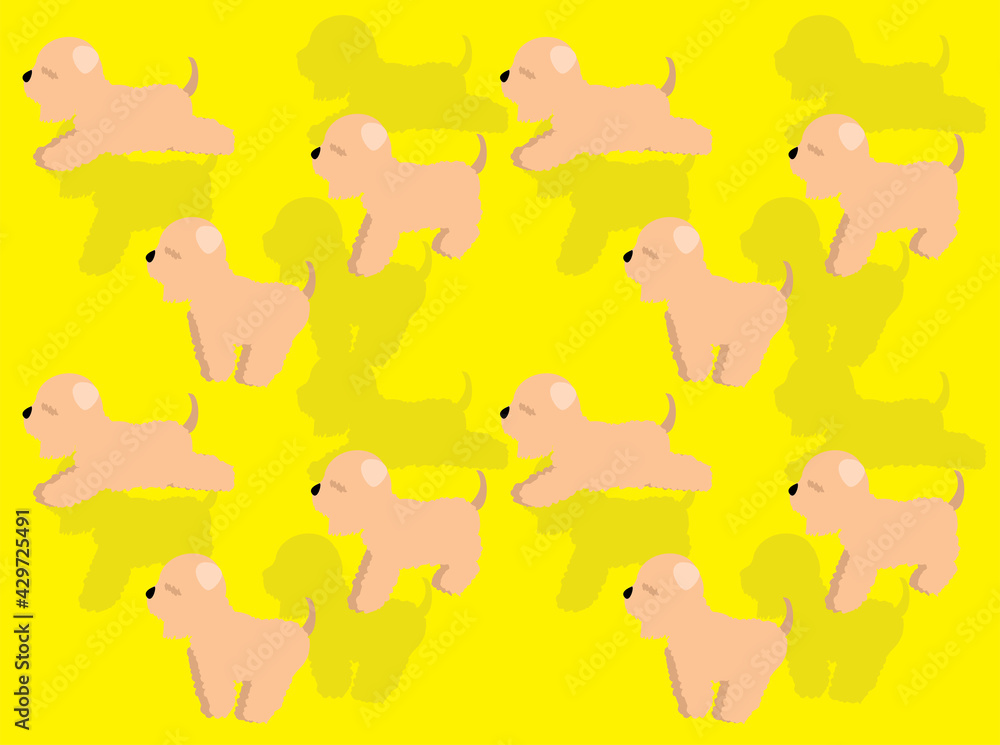 Animal Animation Sequence Dog Running Soft Coated Wheaten Terrier Cartoon Vector Seamless Wallpaper