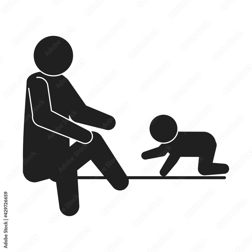 Fototapeta premium dad with baby