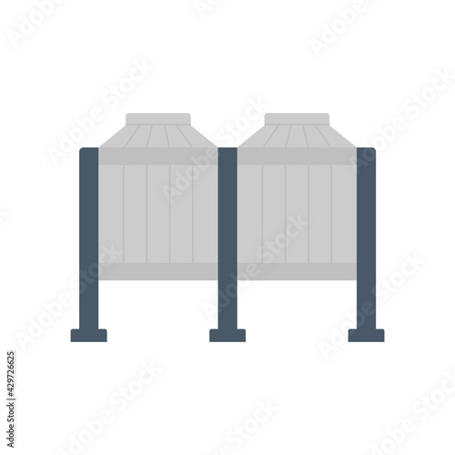 Oil gas tank vector icon. Industrial container for storage natural gas, petroleum liquid i.e. crude, gasoline, diesel. For refinery, manufacturing, production industry in factory, petrochemical plant.