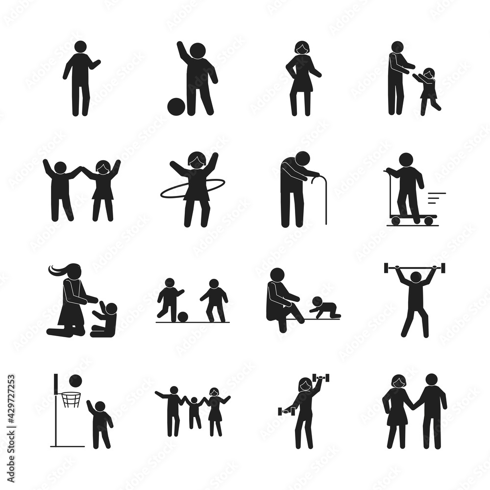 set pictogram people