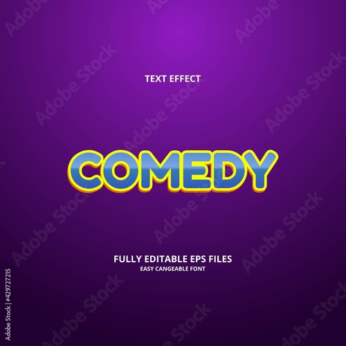 Editable text effect comedy title style