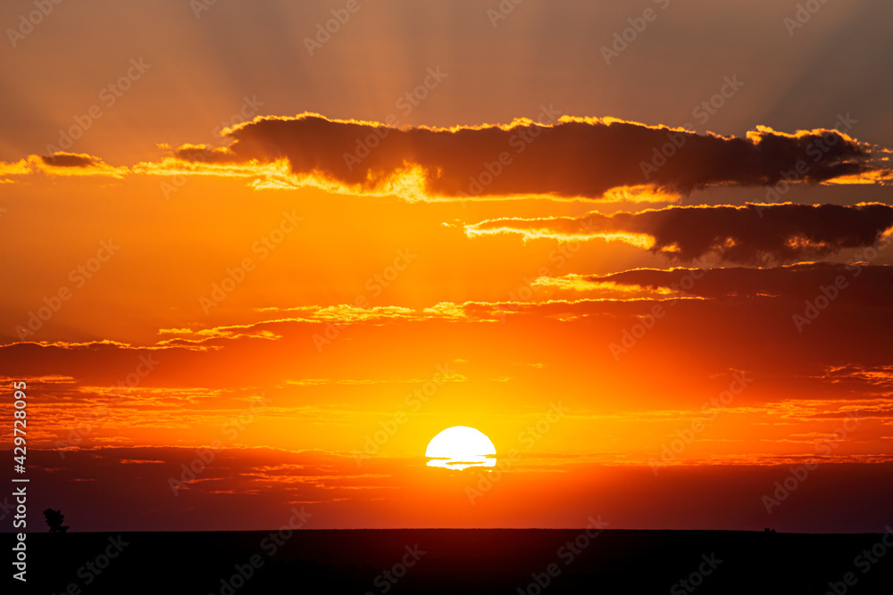 sunset in the mountains