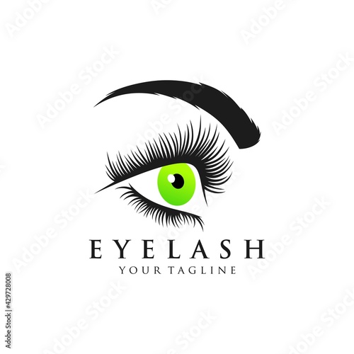 Eyelash extension logo Vector illustration