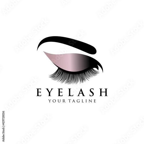 Eyelash extension logo Vector illustration