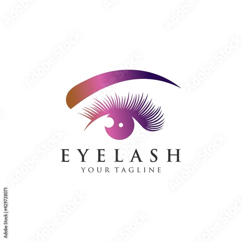 Eyelash extension logo Vector illustration