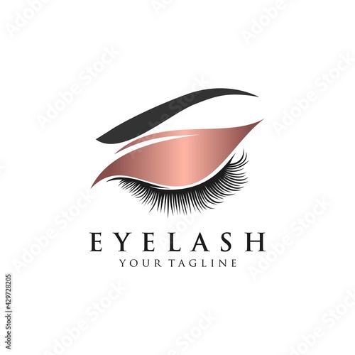 Eyelash extension logo Vector illustration