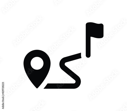 Mission destination complete and achieve the goal icon