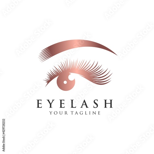 Eyelash extension logo Vector illustration