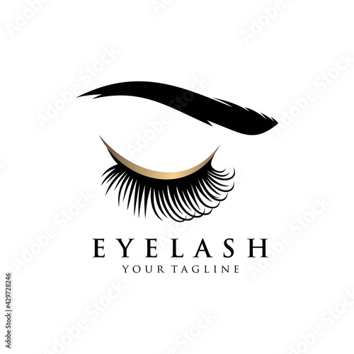 Eyelash extension logo Vector illustration