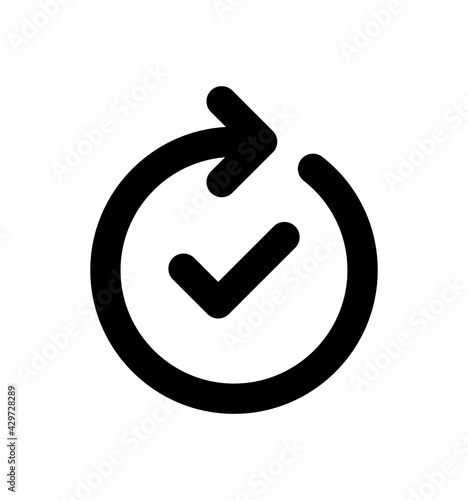 Checked, done process completed vector icon.