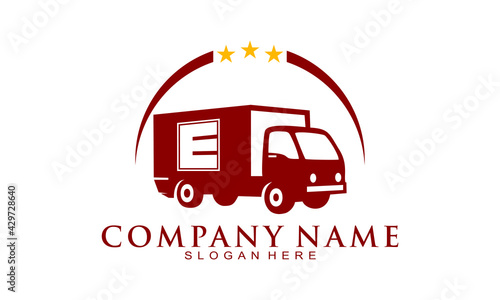 Express delivery truck vector logo
