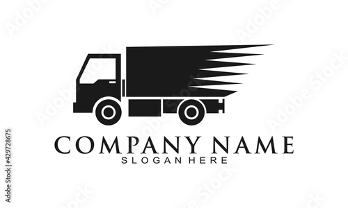 Express delivery truck illustration logo vector