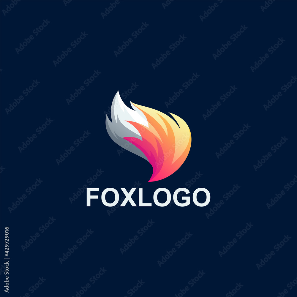 Obraz premium fox color gradient logo design