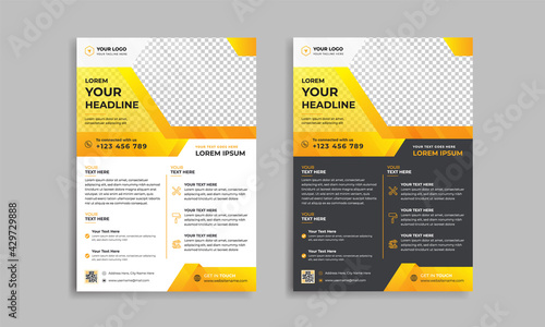 Creative construction tools cover A4 template for a report and brochure design, flyer, leaflets decoration for printing and presentation.