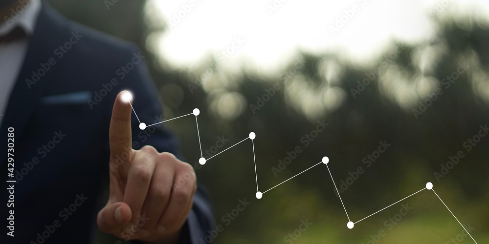 Fototapeta premium Businessman plan the growth. Investment with financial chart, Growth and successful concept