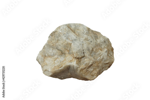 Obraz na plátně Raw barite or barytes mineral stone isolated on white background