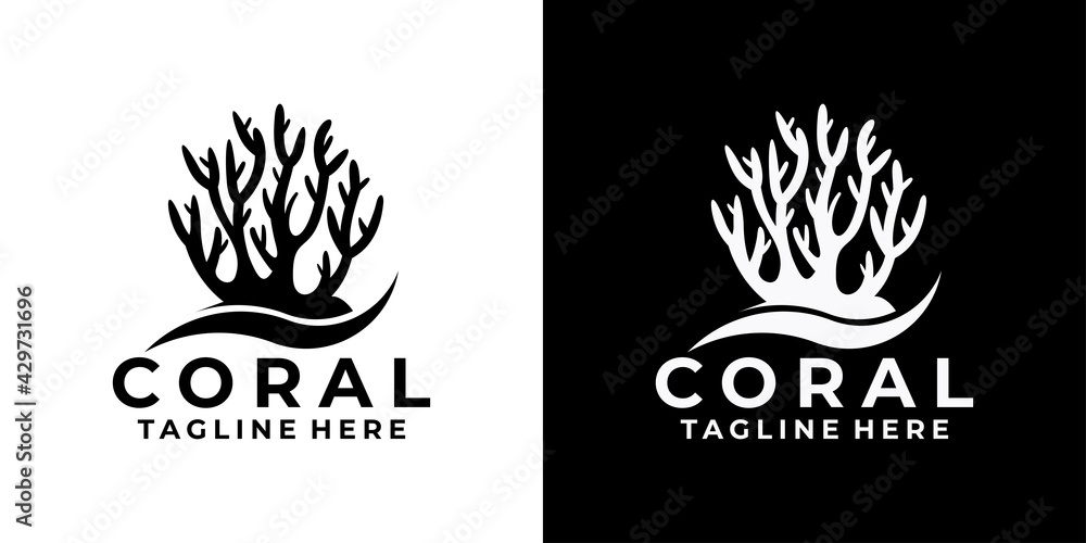 coral logo icon vector isolated