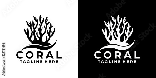 coral logo icon vector isolated