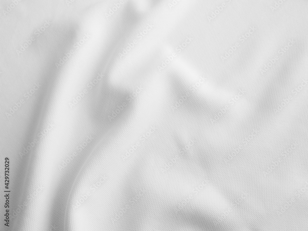 Fototapeta premium Folded white cloth for background. Rippled fabric texture