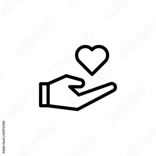 donation hand icon. charity icon. perfect to logo, presentation, template, website, application, and more product. vector icon design line style
